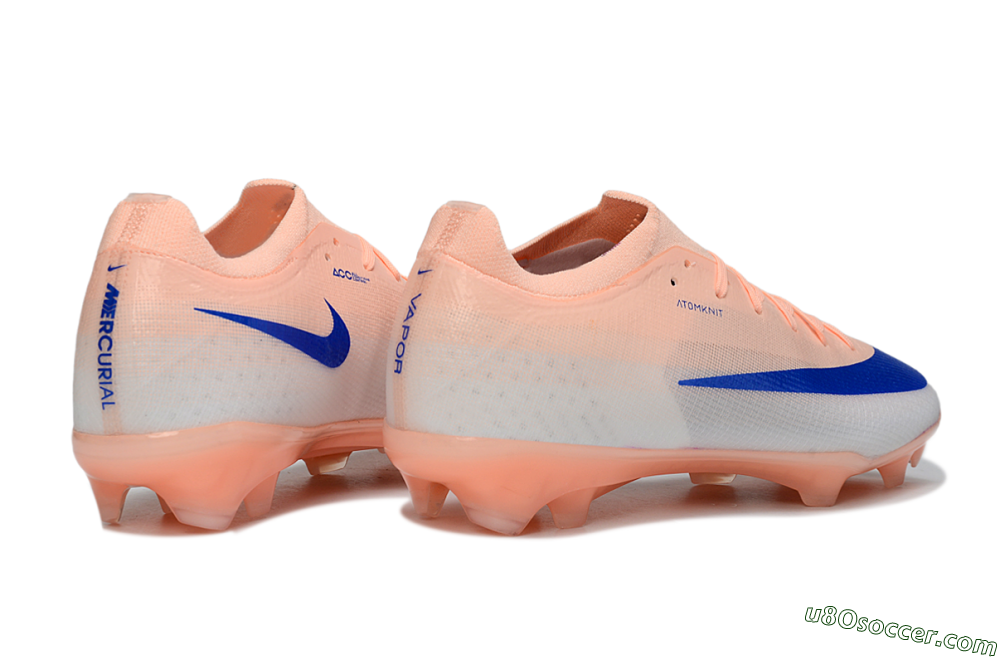 Nike Air Zoom Mercurial Vapor 17 Elite FG Firm Ground Soccer Cleats - Peach/Electric Blue/Soft Coral 6