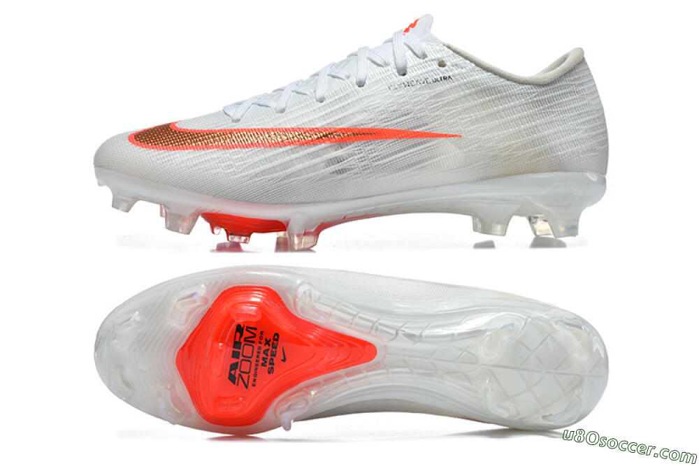 Nike Air Zoom Mercurial Superfly 11 FG Firm Ground Soccer Cleats - White/Bright Red/Crystal Clear 0