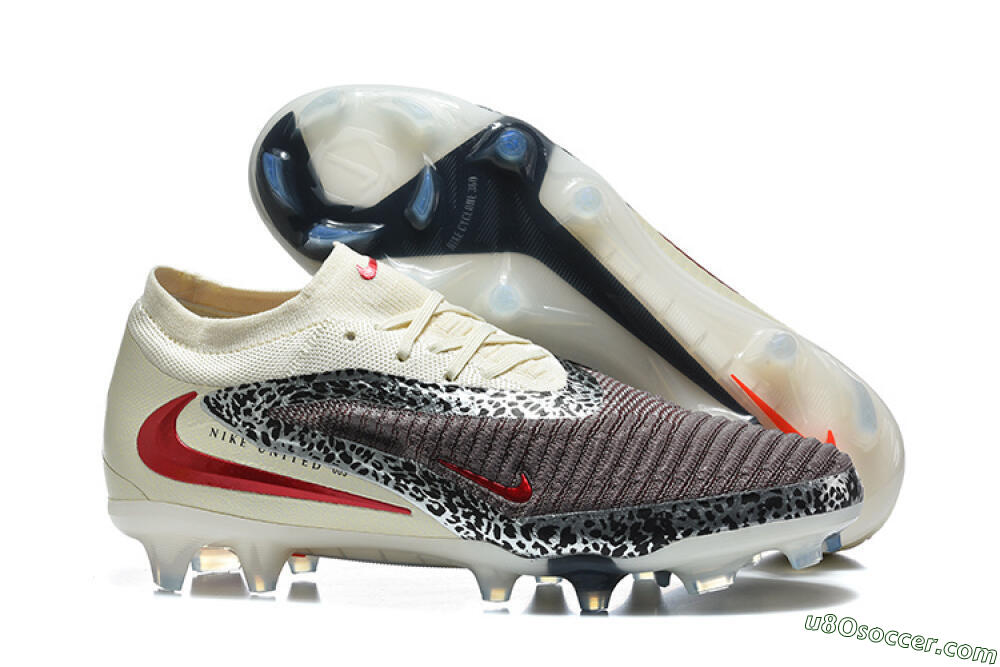 Nike Phantom 6 Elite Low FG Firm Ground Soccer Cleats - Brown/Crimson Red/White 1