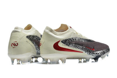 Nike Phantom 6 Elite Low FG Firm Ground Soccer Cleats - Brown/Crimson Red/White