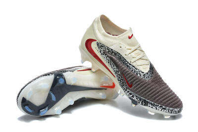Nike Phantom 6 Elite Low FG Firm Ground Soccer Cleats - Brown/Crimson Red/White