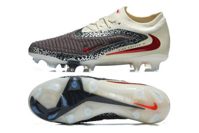 Nike Phantom 6 Elite Low FG Firm Ground Soccer Cleats - Brown/Crimson Red/White