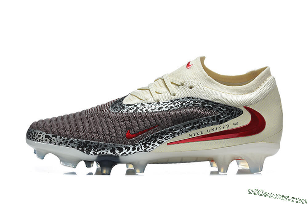 Nike Phantom 6 Elite Low FG Firm Ground Soccer Cleats - Brown/Crimson Red/White 2
