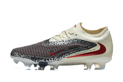 Nike Phantom 6 Elite Low FG Firm Ground Soccer Cleats - Brown/Crimson Red/White