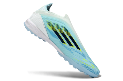 Adidas F50 Elite Laceless TF Artificial Turf Soccer Shoes - Aqua/Sky Blue/Neon Yellow