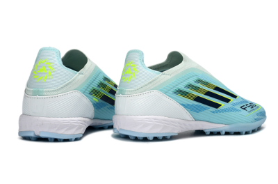 Adidas F50 Elite Laceless TF Artificial Turf Soccer Shoes - Aqua/Sky Blue/Neon Yellow