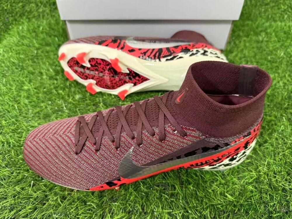 Nike Air Zoom Mercurial Superfly 10 Elite FG Firm Ground Soccer Cleats - Maroon/Scarlet Blaze/Crimson Spice