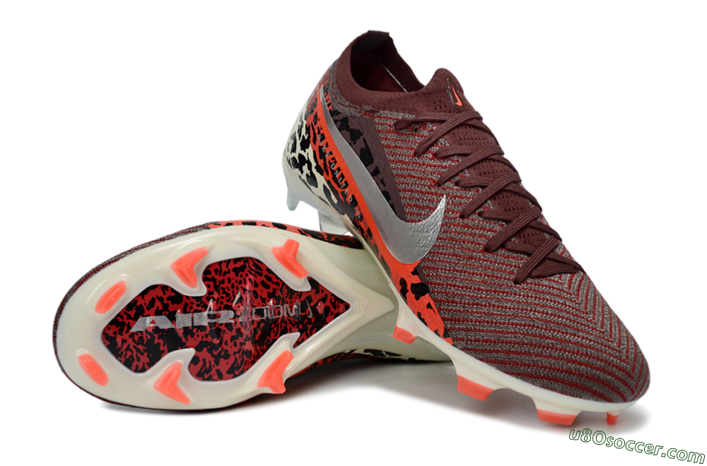 Nike Air Zoom Mercurial Vapor 16 Elite FG Firm Ground Soccer Cleats - Maroon/Fiery Red/Muted Ivory 4