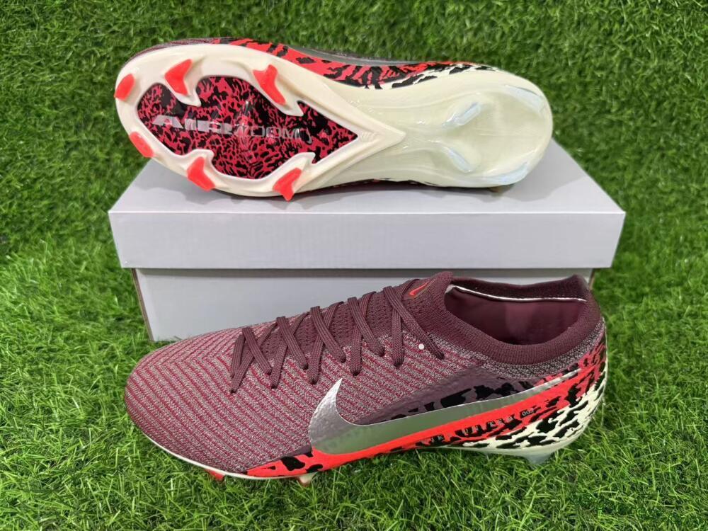 Nike Air Zoom Mercurial Vapor 16 Elite FG Firm Ground Soccer Cleats - Maroon/Fiery Red/Muted Ivory