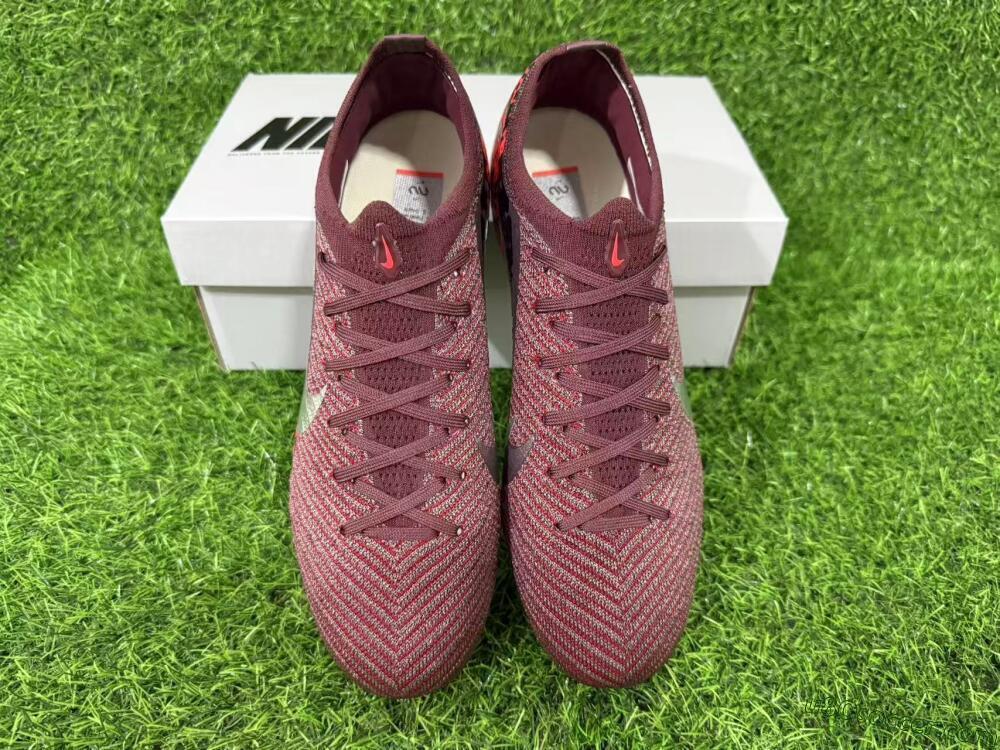 Nike Air Zoom Mercurial Vapor 16 Elite FG Firm Ground Soccer Cleats - Maroon/Fiery Red/Muted Ivory