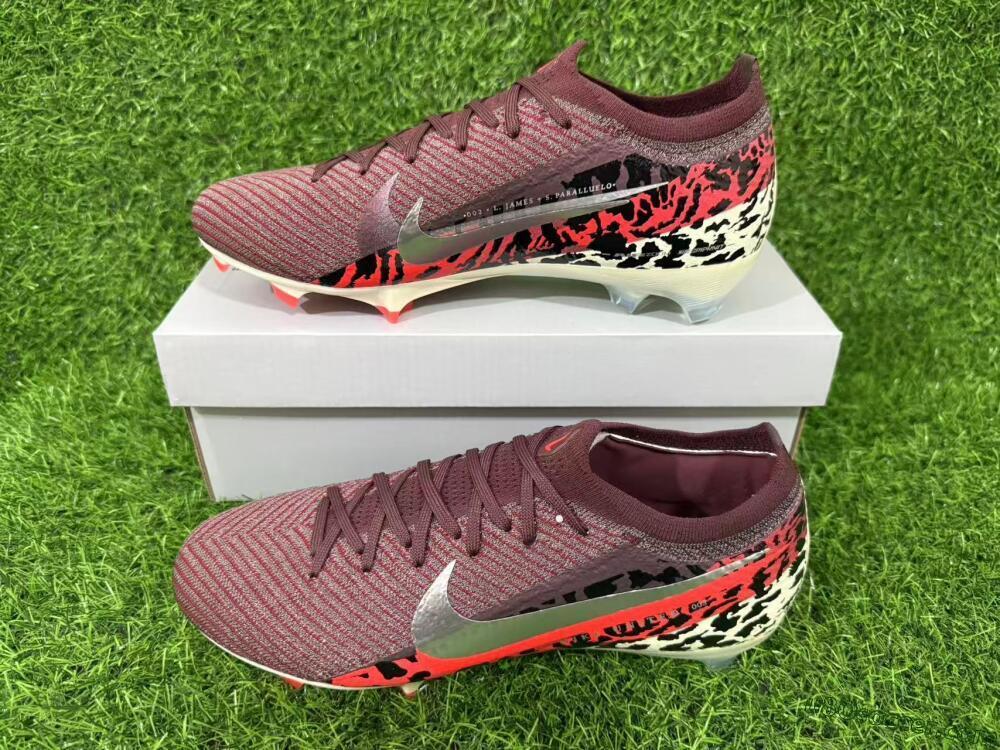 Nike Air Zoom Mercurial Vapor 16 Elite FG Firm Ground Soccer Cleats - Maroon/Fiery Red/Muted Ivory