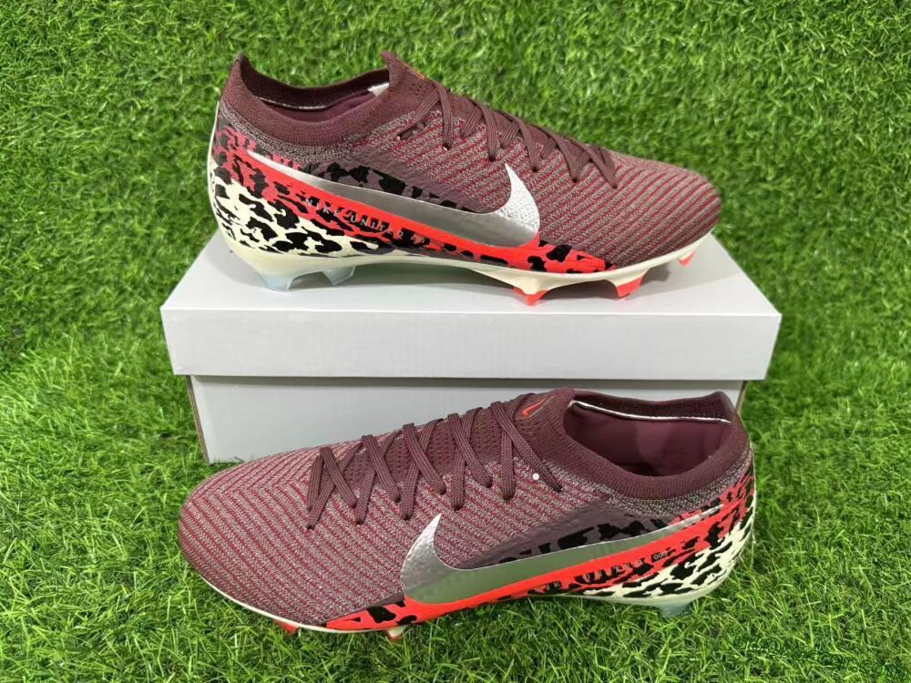 Nike Air Zoom Mercurial Vapor 16 Elite FG Firm Ground Soccer Cleats - Maroon/Fiery Red/Muted Ivory