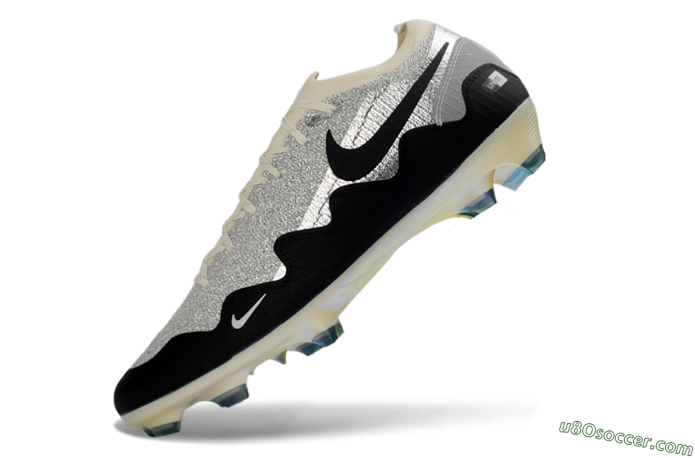 Nike Air Zoom Mercurial Vapor 16 Elite FG Firm Ground Soccer Cleats - Black/Golden Grey/White 5