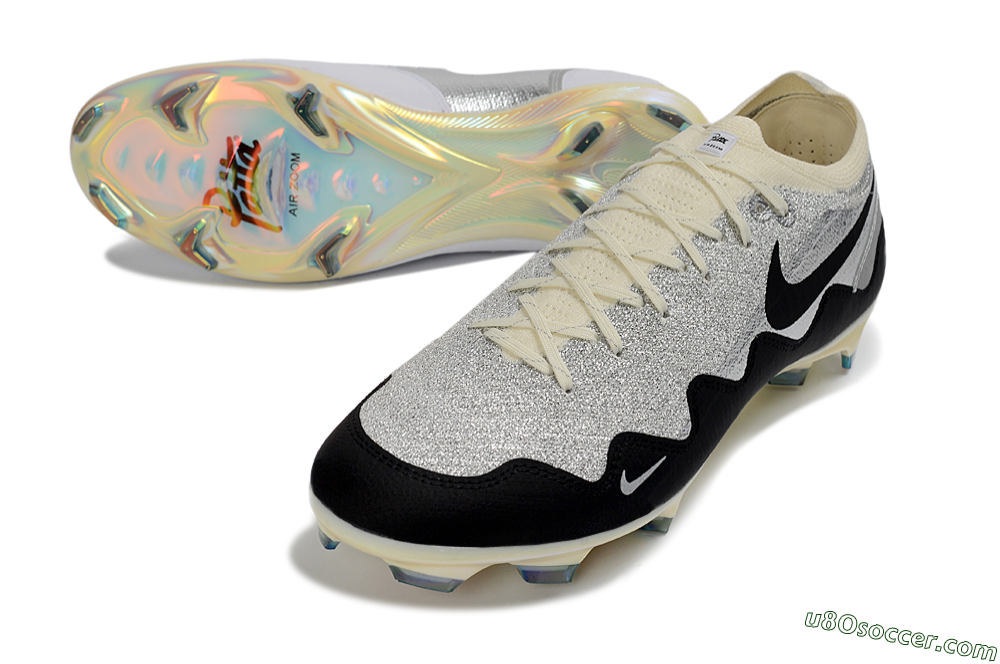 Nike Air Zoom Mercurial Vapor 16 Elite FG Firm Ground Soccer Cleats - Black/Golden Grey/White 3