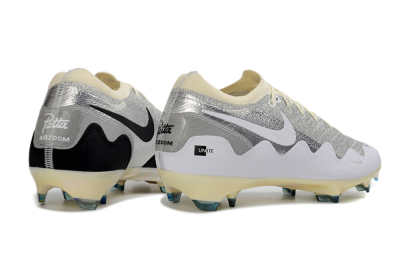 Nike Air Zoom Mercurial Vapor 16 Elite FG Firm Ground Soccer Cleats - Black/Golden Grey/White