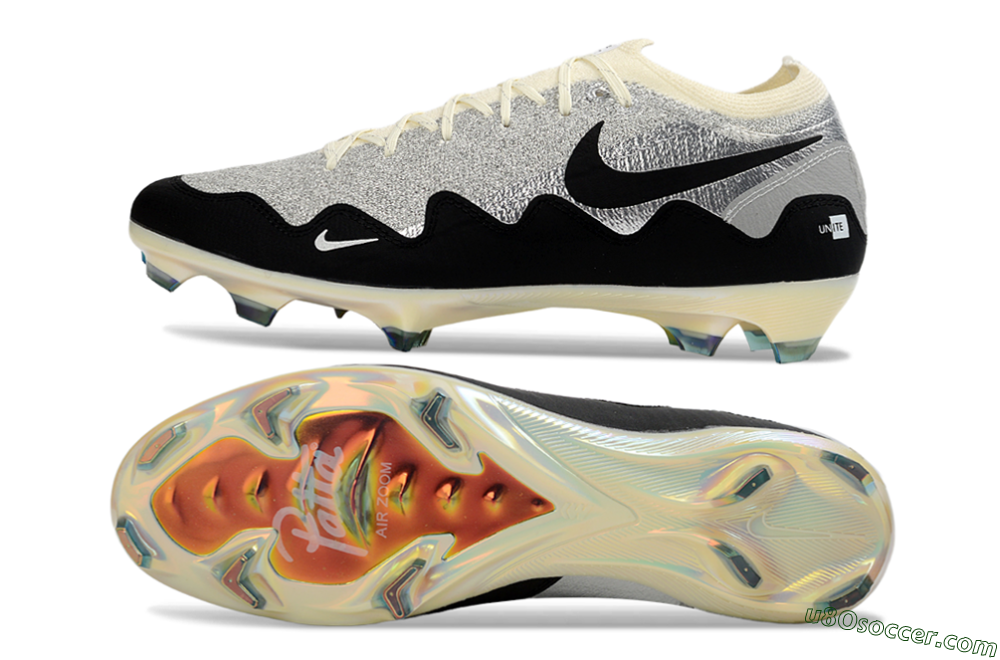 Nike Air Zoom Mercurial Vapor 16 Elite FG Firm Ground Soccer Cleats - Black/Golden Grey/White 0