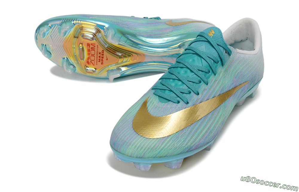 Nike Air Zoom Mercurial Superfly 11 FG Firm Ground Soccer Cleats - Aqua/Sea Green/Metallic Gold 3