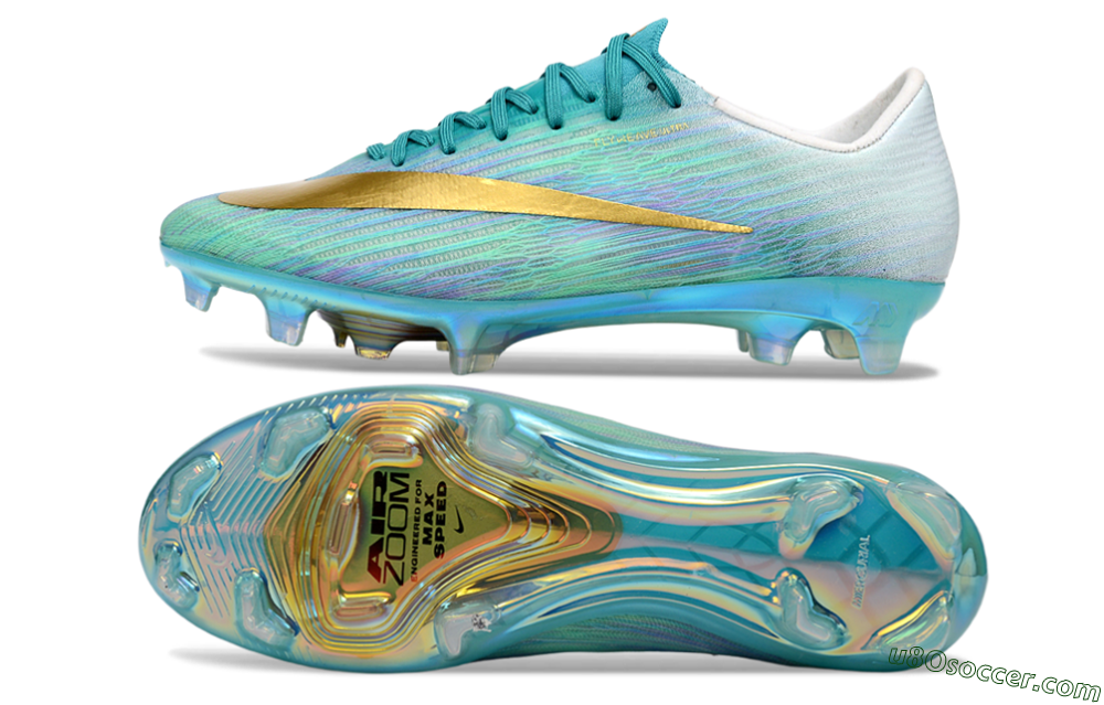 Nike Air Zoom Mercurial Superfly 11 FG Firm Ground Soccer Cleats - Aqua/Sea Green/Metallic Gold 0
