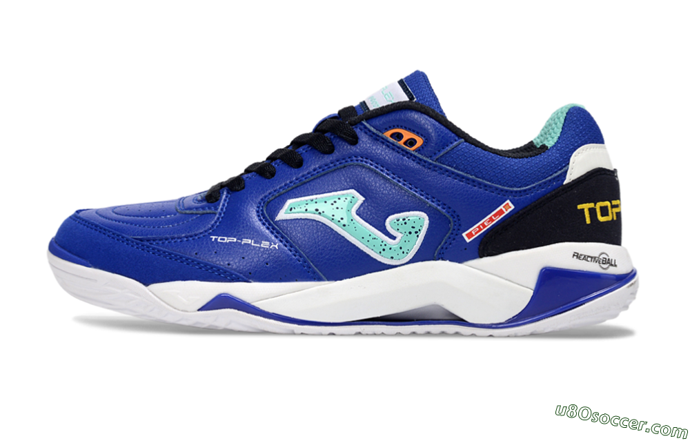 Joma Top Flex IC Indoor & Futsal Soccer Shoes - Blue/Aquatic Blue/White 2