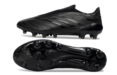 Adidas Copa Pure 4 Elite Laceless FG Firm Ground Soccer Cleats - Black/Midnight Black/Stealth Black