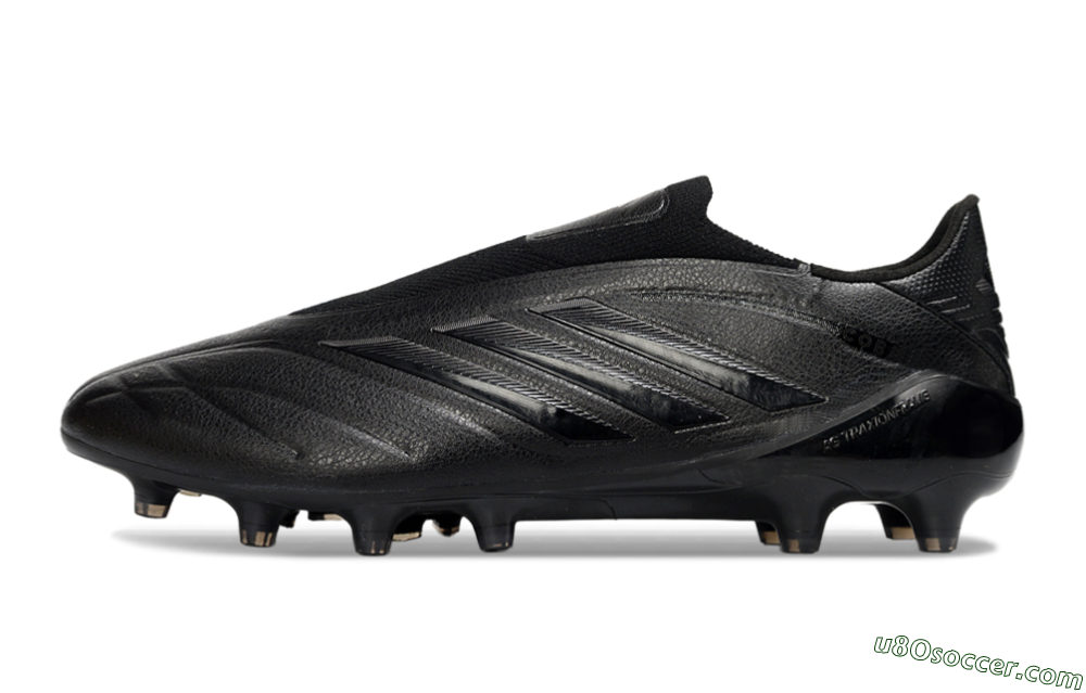Adidas Copa Pure 4 Elite Laceless FG Firm Ground Soccer Cleats - Black/Midnight Black/Stealth Black 2