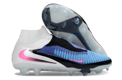 Nike Phantom 6 Elite High FG Firm Ground Soccer Cleats - Blue/Electric Blue/Neon Pink