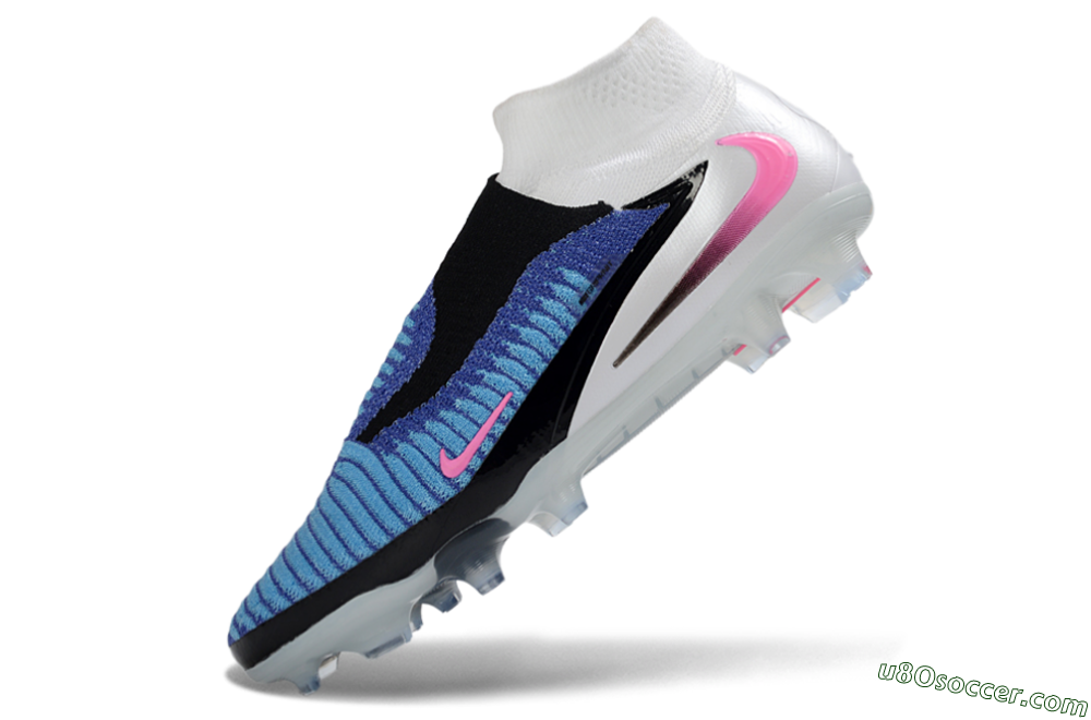 Nike Phantom 6 Elite High FG Firm Ground Soccer Cleats - Blue/Electric Blue/Neon Pink 5