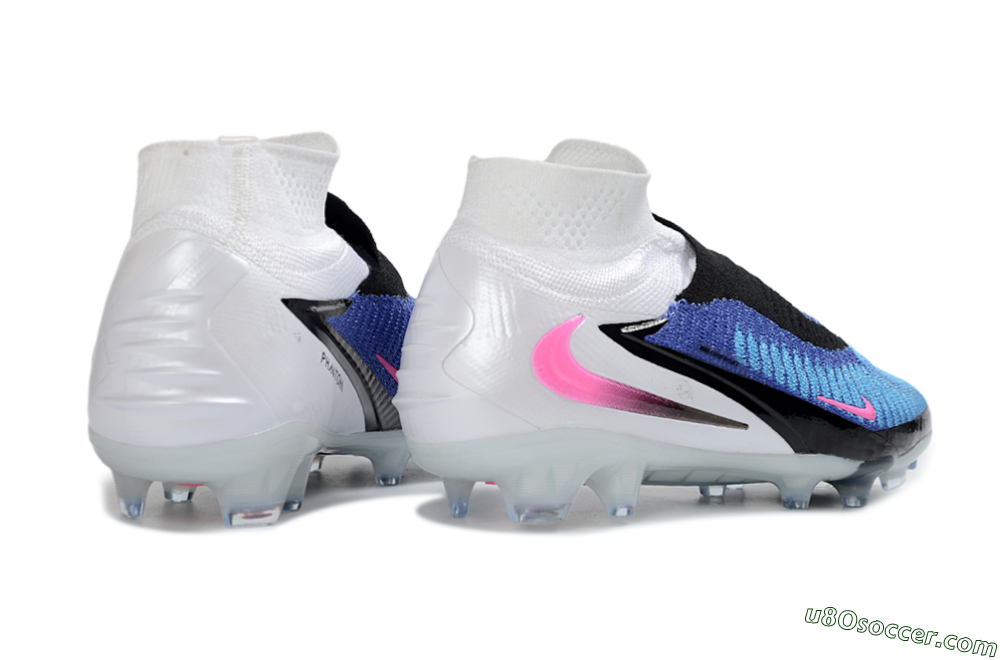 Nike Phantom 6 Elite High FG Firm Ground Soccer Cleats - Blue/Electric Blue/Neon Pink 6