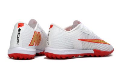 Nike Air Zoom Mercurial Superfly 11 TF Artificial Turf Soccer Shoes - White/Fiery Red/Metallic Gold