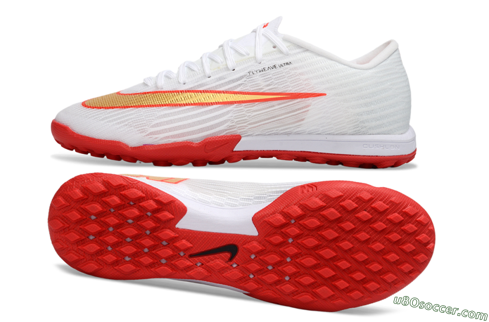 Nike Air Zoom Mercurial Superfly 11 TF Artificial Turf Soccer Shoes - White/Fiery Red/Metallic Gold 0