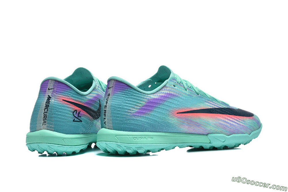Nike Air Zoom Mercurial Superfly 11 TF Artificial Turf Soccer Shoes - Aqua/Electric Blue/Coral Pink 9