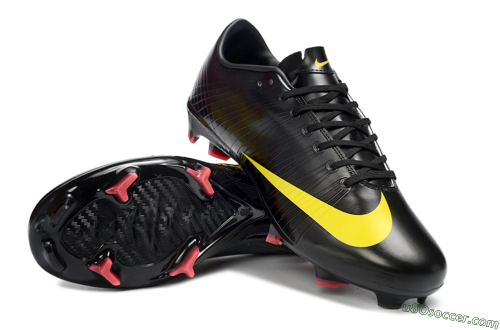 CR7 x Nike Air Zoom Mercurial Vapor 16 Elite FG Firm Ground Soccer Cleats - Black/Sunshine Yellow/Crimson Red 3