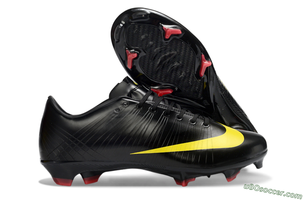 CR7 x Nike Air Zoom Mercurial Vapor 16 Elite FG Firm Ground Soccer Cleats - Black/Sunshine Yellow/Crimson Red 1