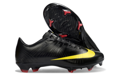 CR7 x Nike Air Zoom Mercurial Vapor 16 Elite FG Firm Ground Soccer Cleats - Black/Sunshine Yellow/Crimson Red