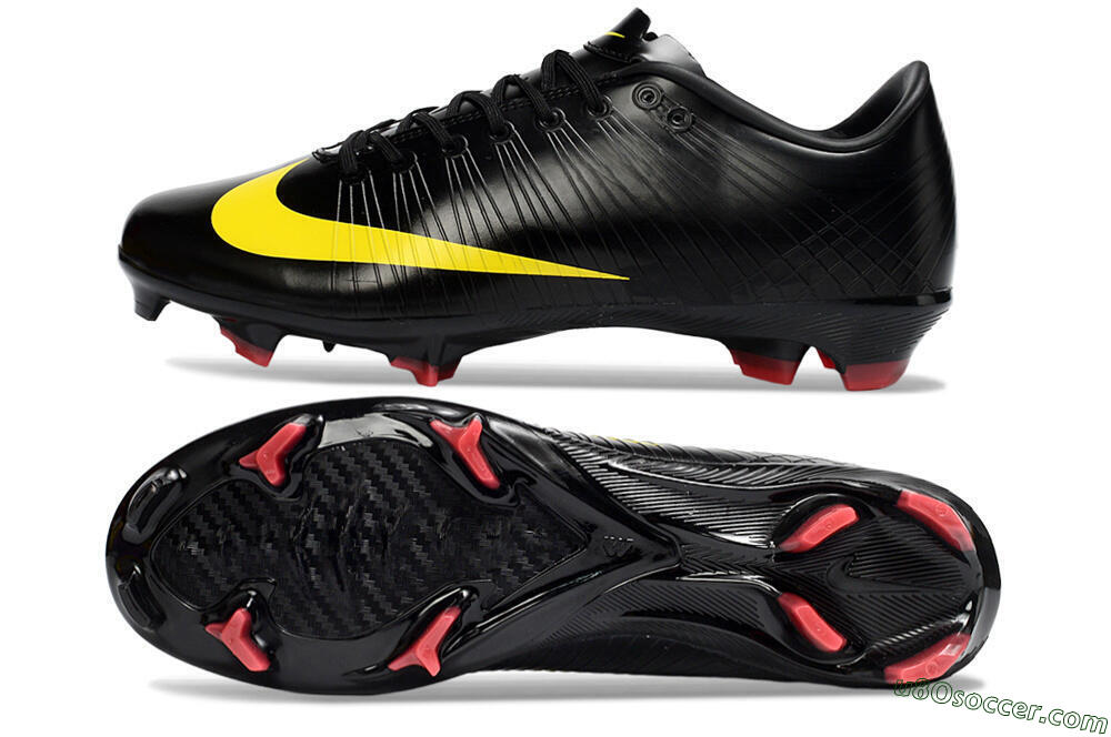 CR7 x Nike Air Zoom Mercurial Vapor 16 Elite FG Firm Ground Soccer Cleats - Black/Sunshine Yellow/Crimson Red 0