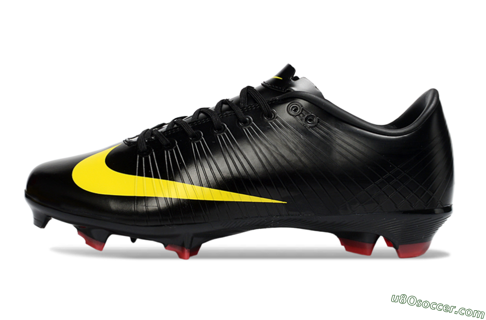 CR7 x Nike Air Zoom Mercurial Vapor 16 Elite FG Firm Ground Soccer Cleats - Black/Sunshine Yellow/Crimson Red 2