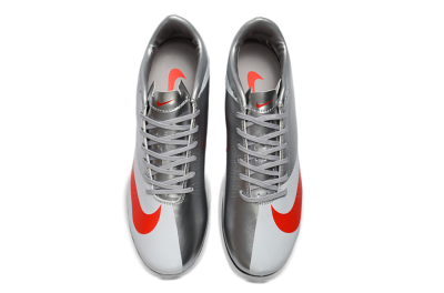 CR7 x Nike Air Zoom Mercurial Vapor 16 Elite FG Firm Ground Soccer Cleats - Silver/Fiery Red/Black