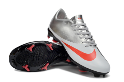 CR7 x Nike Air Zoom Mercurial Vapor 16 Elite FG Firm Ground Soccer Cleats - Silver/Fiery Red/Black
