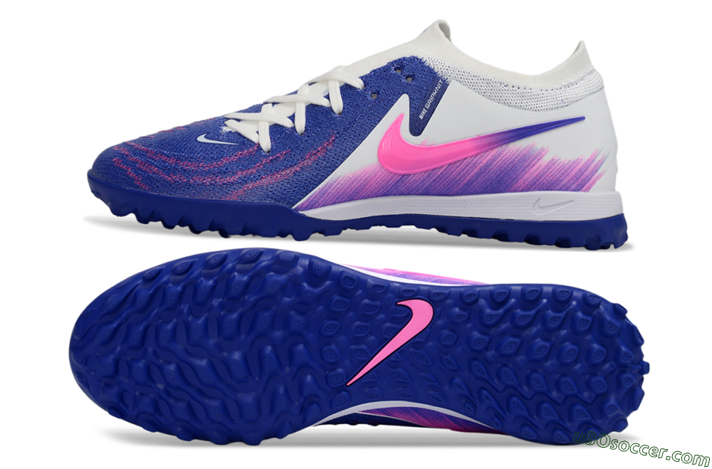 Nike Phantom GX 2 Elite TF Artificial Turf Soccer Shoes - Blue/Electric Blue/Fuchsia Pink 0