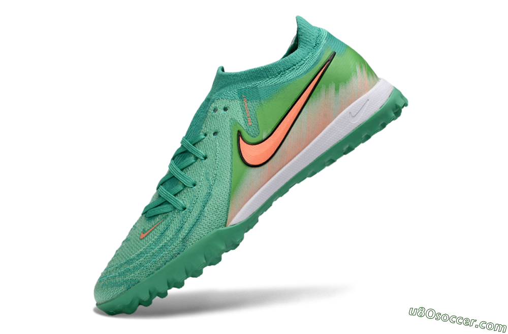 Nike Phantom GX 2 Elite TF Artificial Turf Soccer Shoes - Green/Coral Splash/Tropical Mint 5