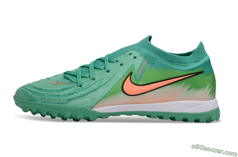 Nike Phantom GX 2 Elite TF Artificial Turf Soccer Shoes - Green/Coral Splash/Tropical Mint 2