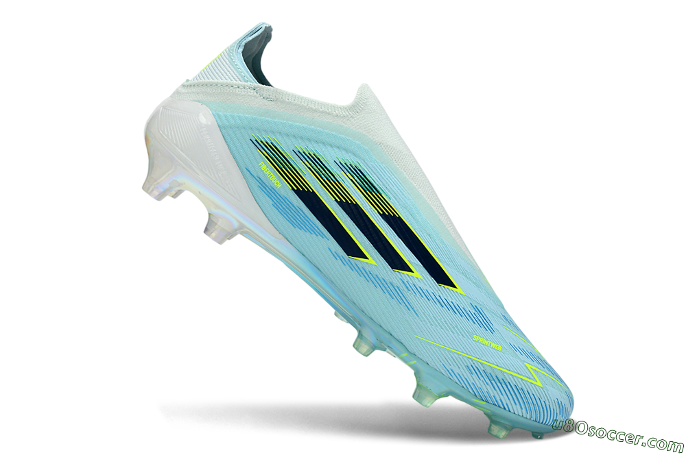 Adidas F50 Elite Laceless FG Firm Ground Soccer Cleats - Blue/Electric Blue/Sunny Yellow 5