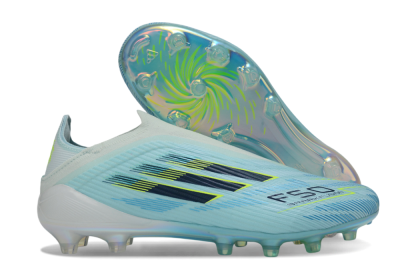 Adidas F50 Elite Laceless FG Firm Ground Soccer Cleats - Blue/Electric Blue/Sunny Yellow