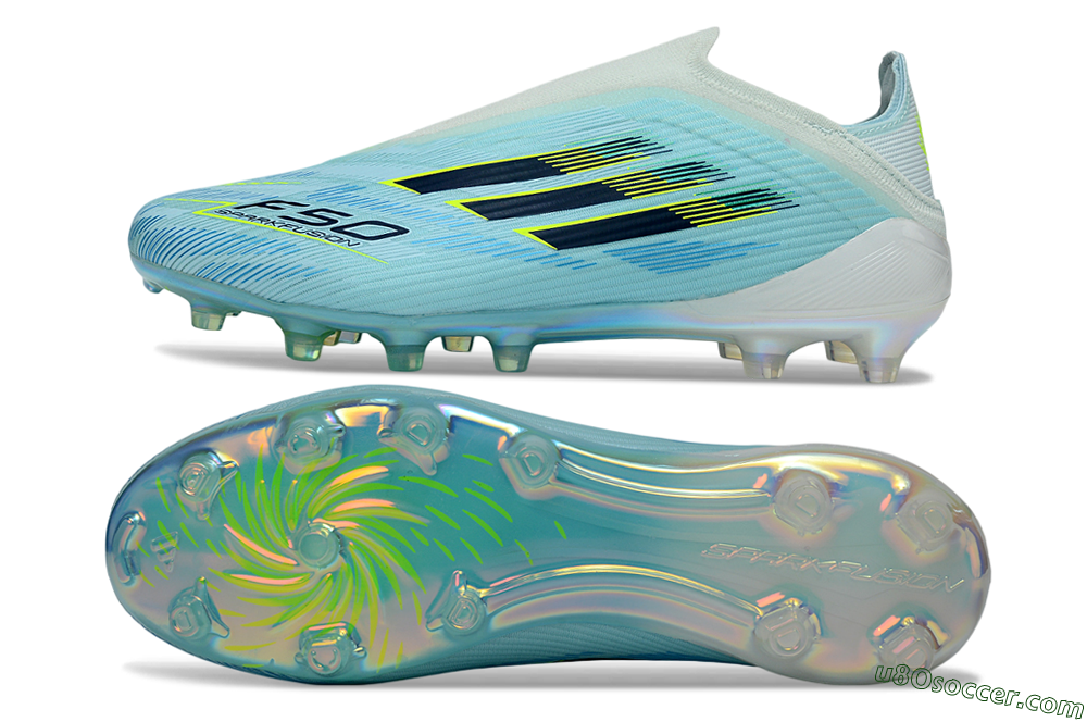 Adidas F50 Elite Laceless FG Firm Ground Soccer Cleats - Blue/Electric Blue/Sunny Yellow 0