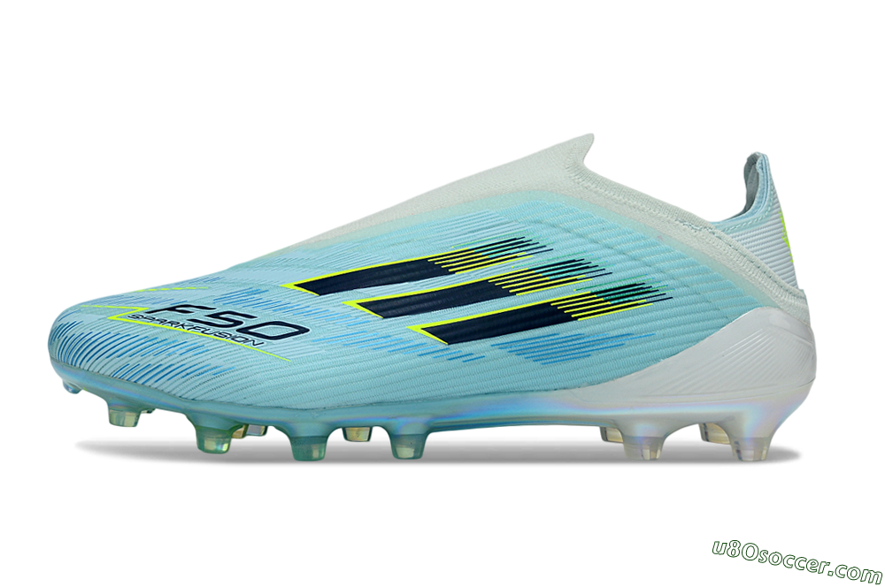 Adidas F50 Elite Laceless FG Firm Ground Soccer Cleats - Blue/Electric Blue/Sunny Yellow 2