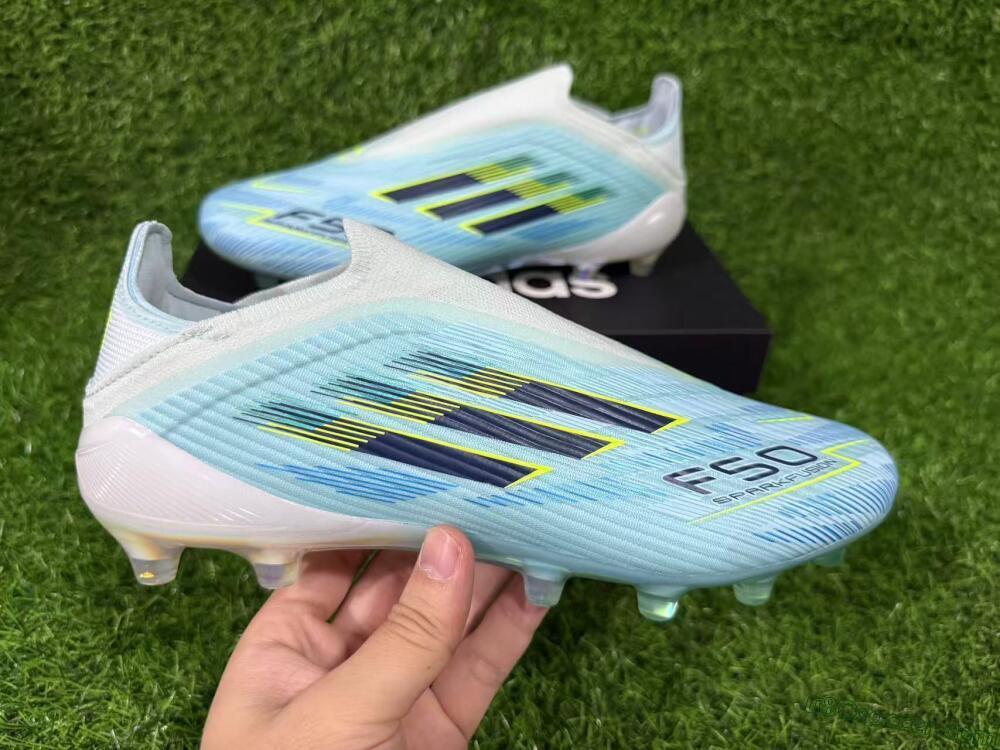 Adidas F50 Elite Laceless FG Firm Ground Soccer Cleats - Blue/Electric Blue/Sunny Yellow