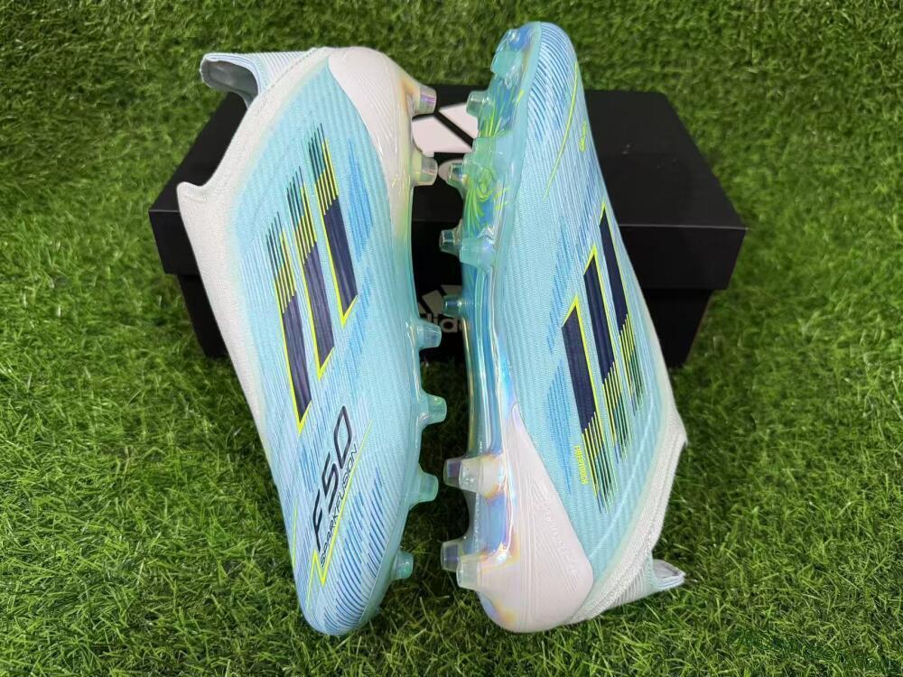 Adidas F50 Elite Laceless FG Firm Ground Soccer Cleats - Blue/Electric Blue/Sunny Yellow