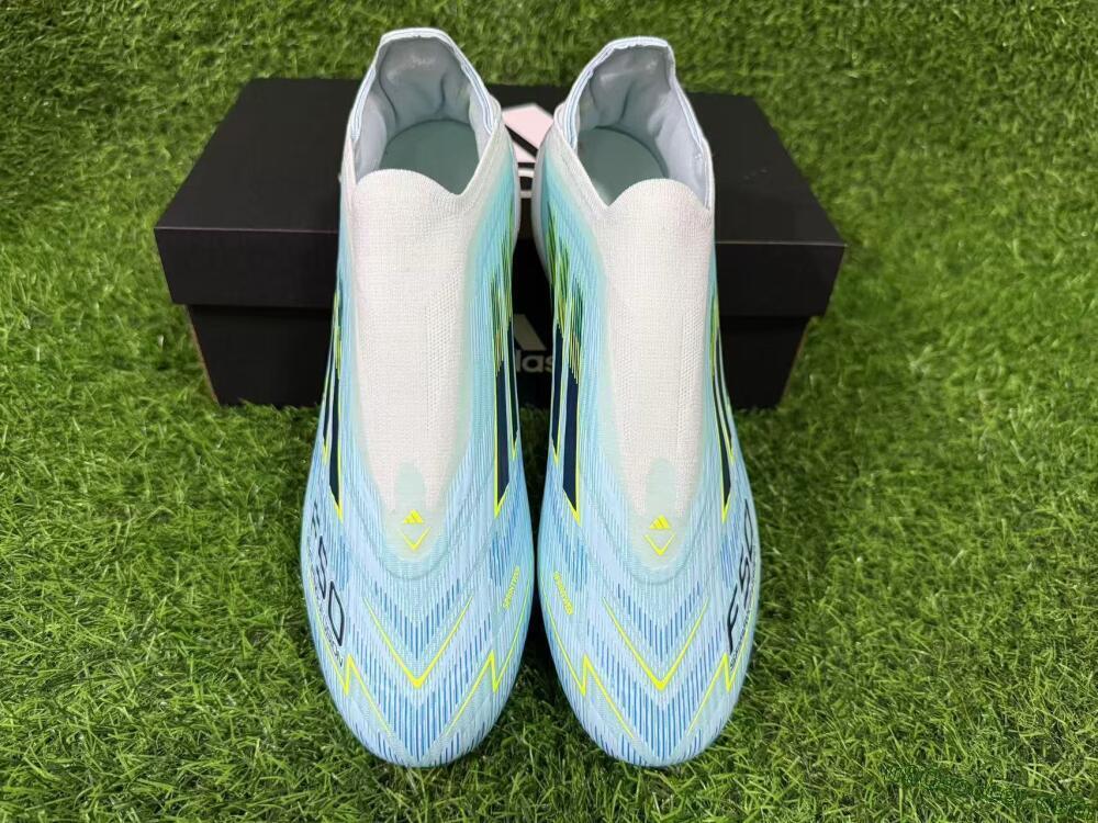 Adidas F50 Elite Laceless FG Firm Ground Soccer Cleats - Blue/Electric Blue/Sunny Yellow