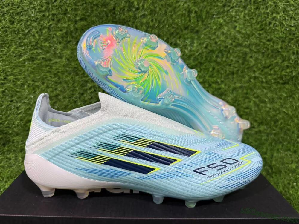 Adidas F50 Elite Laceless FG Firm Ground Soccer Cleats - Blue/Electric Blue/Sunny Yellow