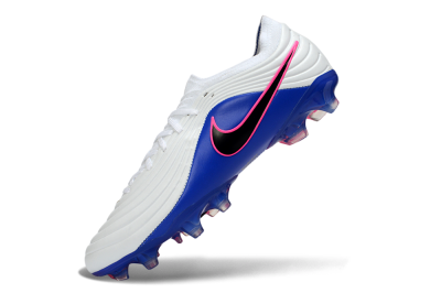 Nike Tiempo Legend 11 Elite FG Firm Ground Soccer Cleats - White/Deep Blue/Fuchsia Pink